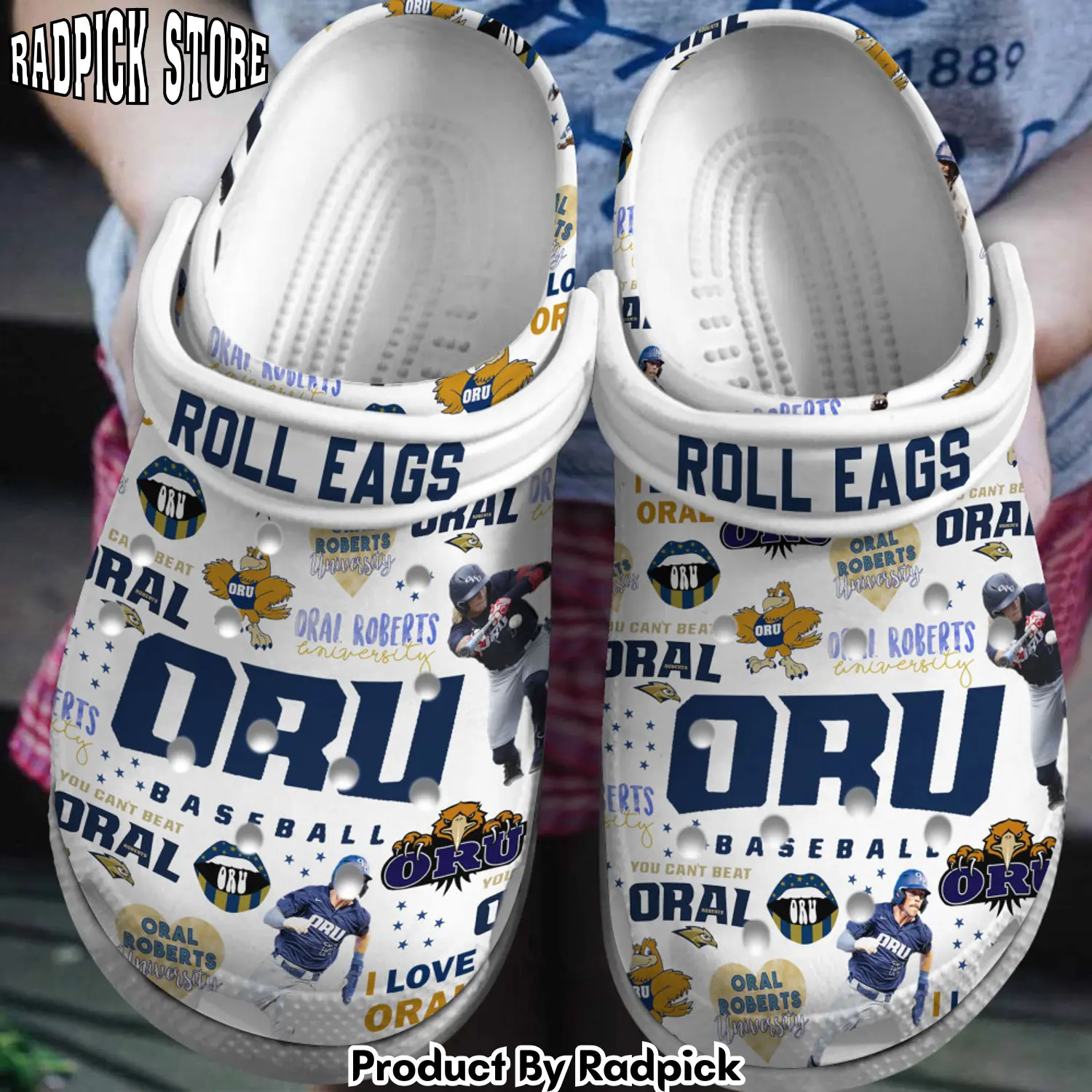 Radpick premium oral roberts golden eagles ncaa sport clogs shoes comfortable for men women rp6522173